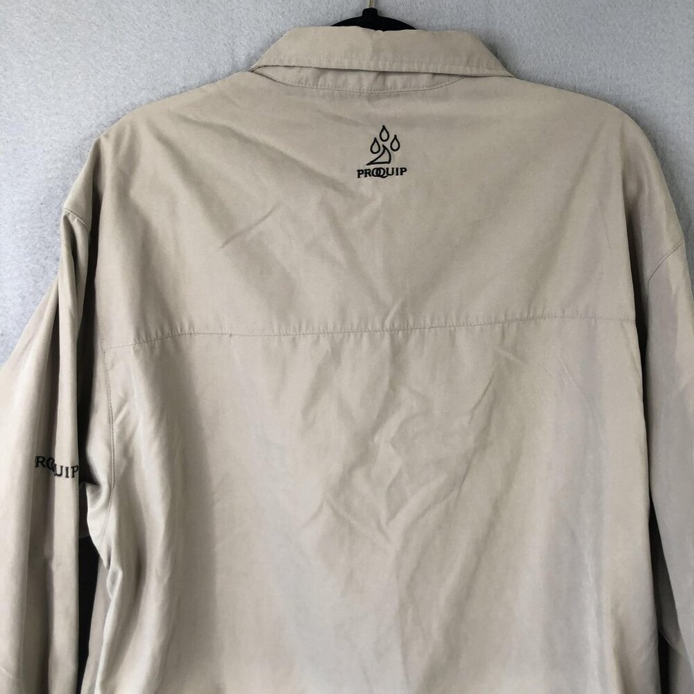ProQuip Golf Windshirt Mens Large Khaki Windshield Quarter Zip Jacket Pullover - Picture 11 of 16